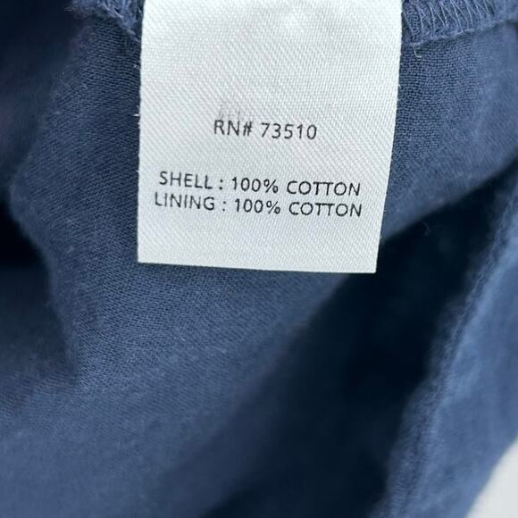 Sister Mary Navy Cotton Shift Dress Pink Floral Embroidery Pockets Womens Sz S - Picture 7 of 12